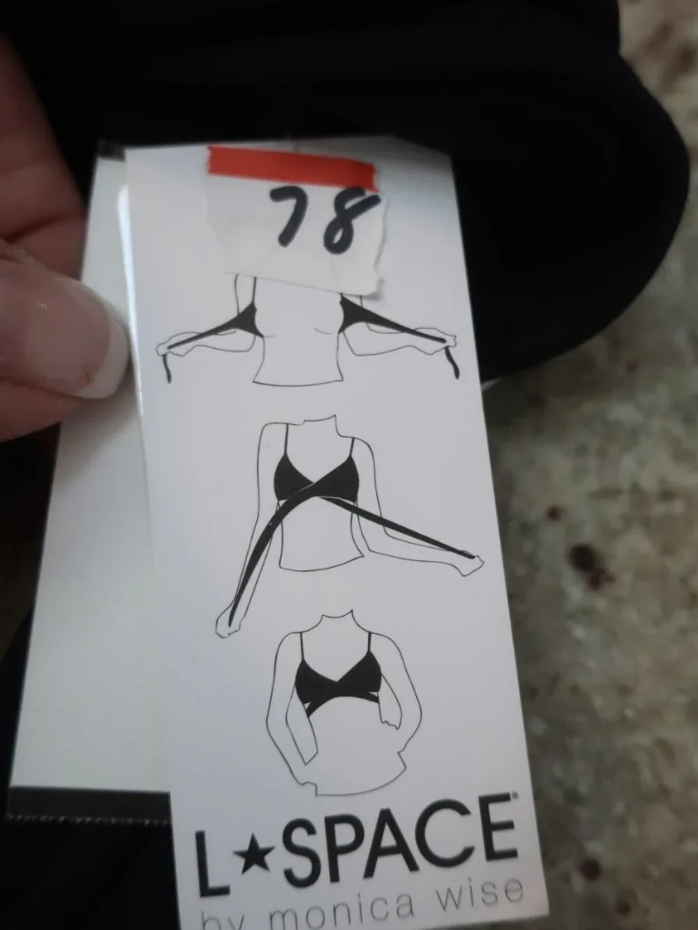 NWT Womens L*Space x Monica Wise Chloe Black (Item- 78) Swimwear Bikini Top M